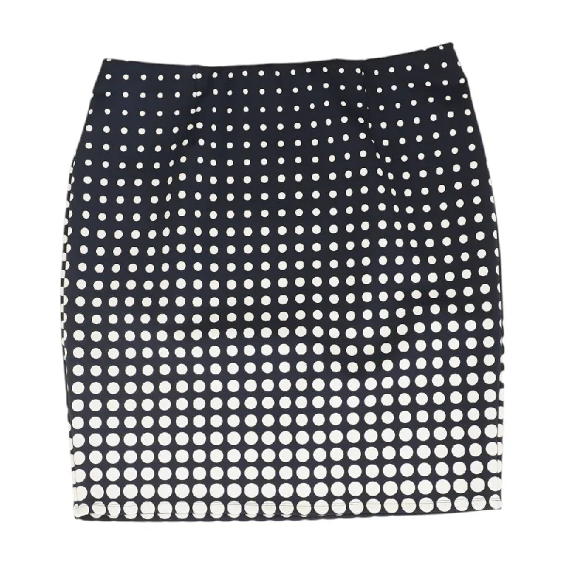 Navy Polka Dot Midi Skirt silk skirt elegant