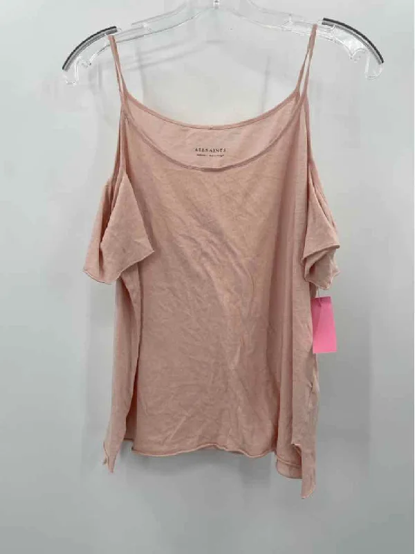 Pre-Owned allsaints Pink Size Medium Open Shoulder Tank Top summer tank top