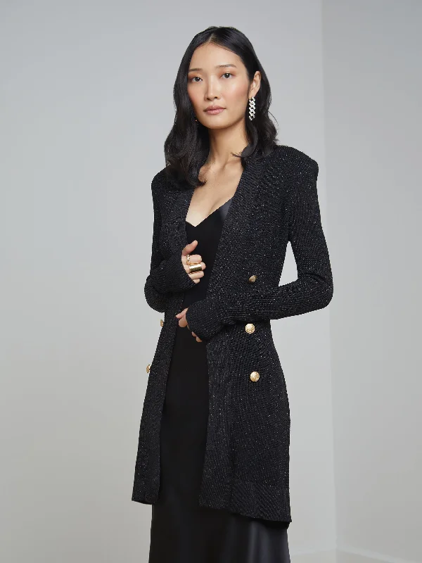 Noe Double-Breasted Cardigan Collared Crew Neck Turtle Neck