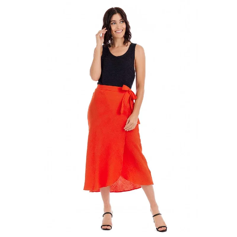 Orange Mallie Wrap Skirt by Mudpie floral skirt print