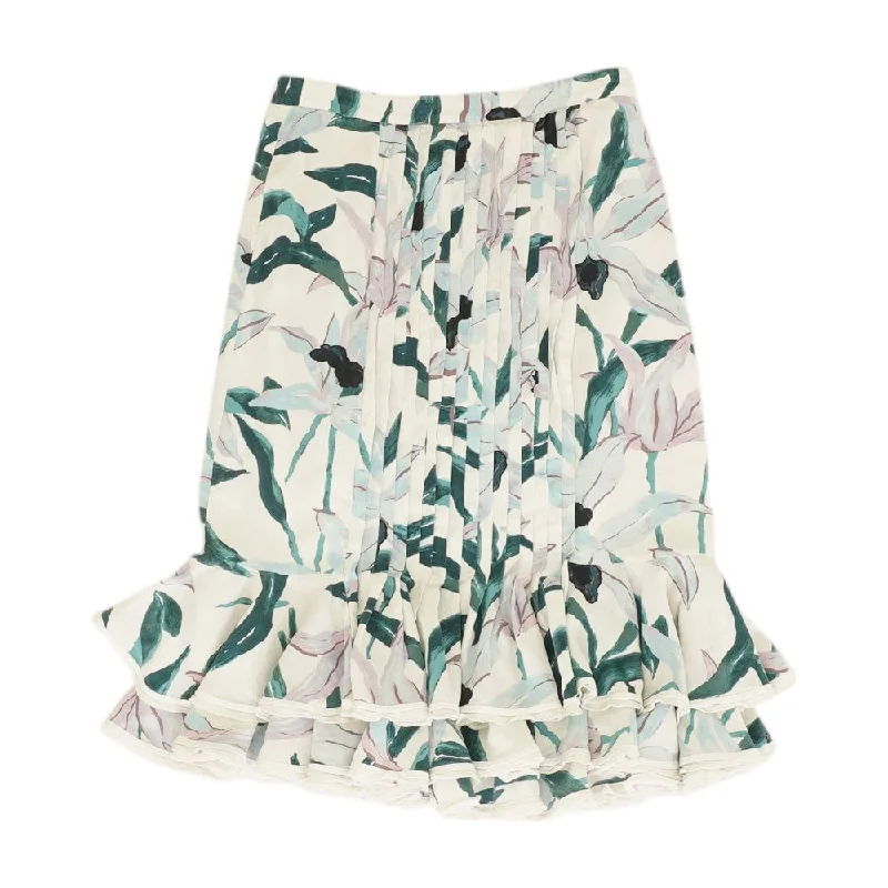 Multi Floral Midi Skirt relaxed fit skirt