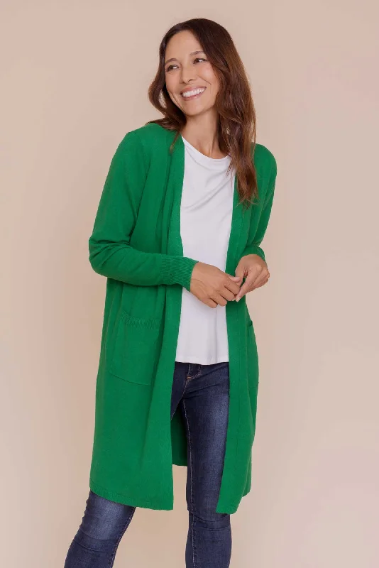 Issa Green Knit Pocket Cardigan Wool Fabric Cashmere Fabric Tweed Fabric