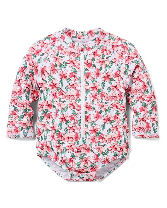 Janie and Jack Baby Recycled Floral Rash Guard Swimsuit Elegant Ruffled Bikini