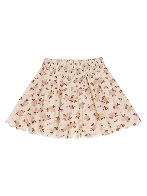 Rylee & Cru Smocked V Mini Skirt, Harvest Floral pencil skirt chic
