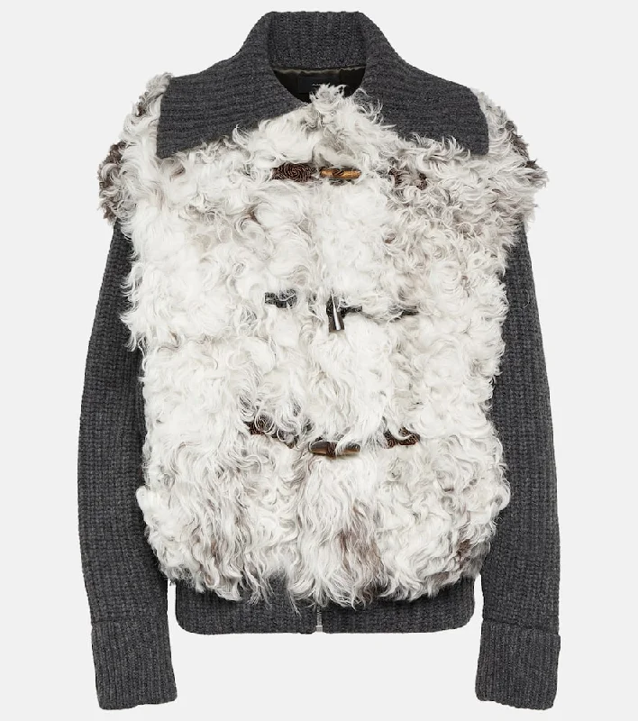 Alanui The Big Chill shearling and wool jacket Trench Coat Raincoat Waterproof Jacket