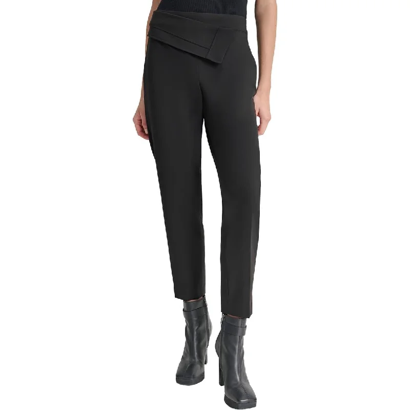 DKNY Womens Solid  Ankle Pants High-Waist Yoga Pants