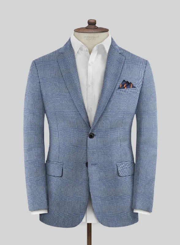 Caccioppoli Sun Dream Ange Blue Wool Silk Jacket Knit Fabric Woven Fabric Fleece Fabric
