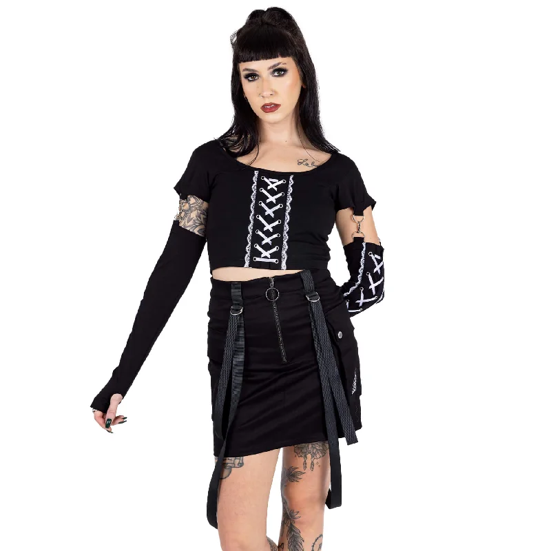 ROXIE SKIRT - BLACK wool skirt thick
