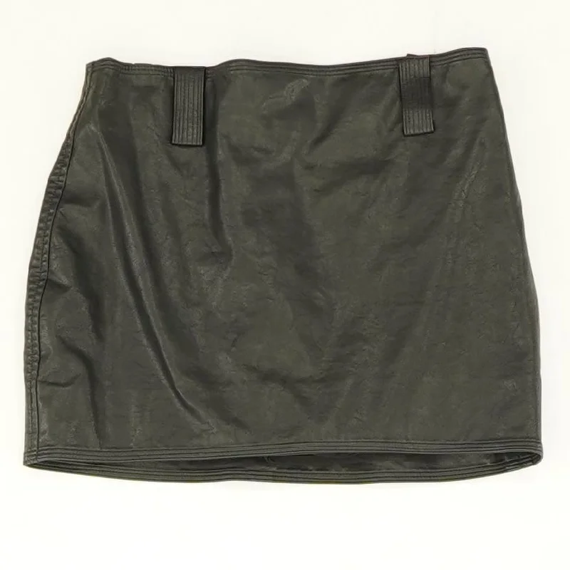 Black Solid Mini Skirt denim skirt trendy