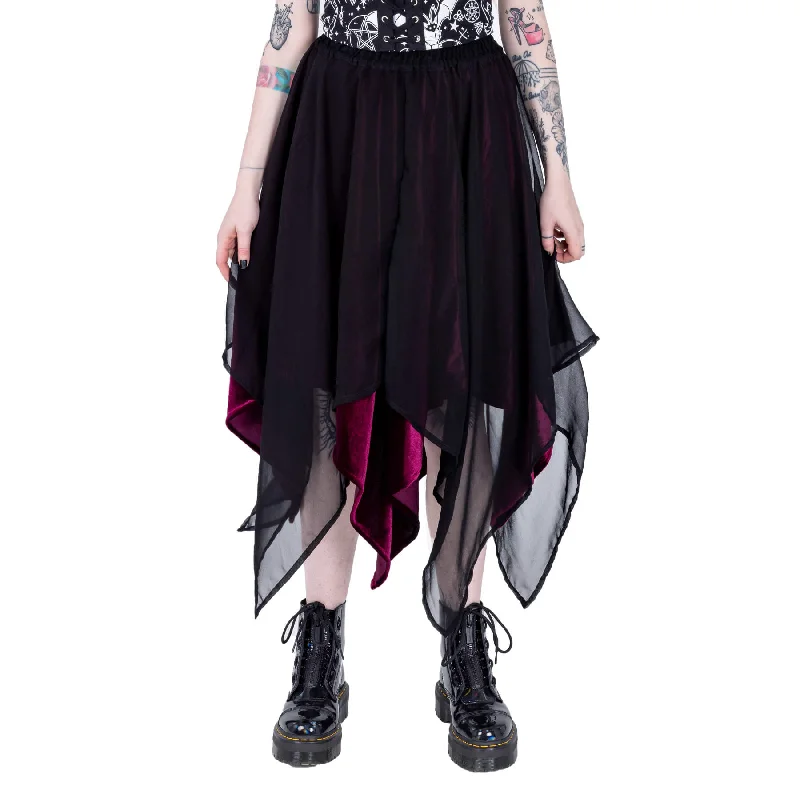 OCEANE SKIRT - BLACK/RED lace skirt romantic