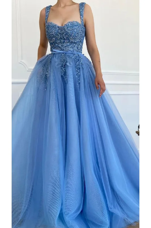 A Line Blue Appliques Prom Dress Long Formal Evening Party Dress Celebrity Gown OK1633 Tunics Plaid country A Line Blue Appliques Prom Dress Long Formal Evening Party Dress Celebrity Gown OK1633 Tunics Plaid country