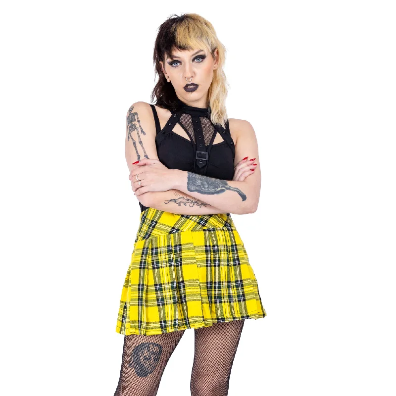 ZORYA SKIRT - YELLOW CHECK corduroy skirt cozy