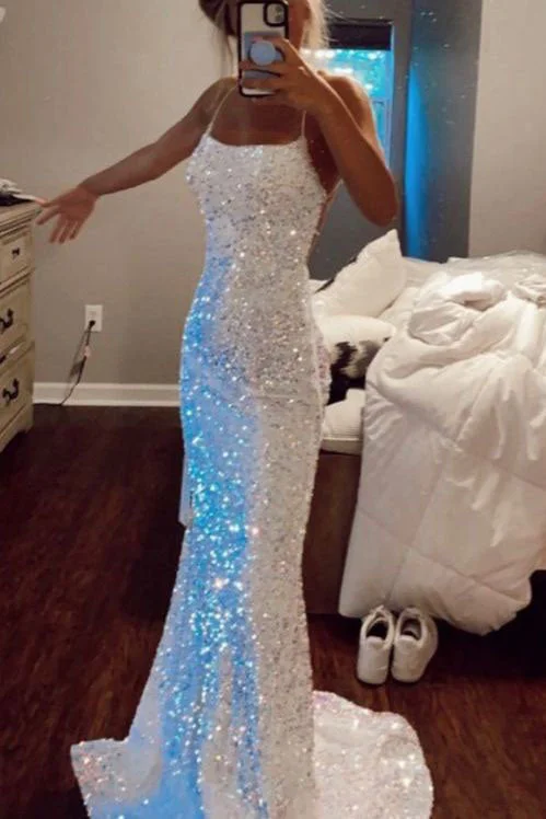 Glitter Mermaid Sparkly Prom Dress Sequin Long Backless Evening Gown Party Dress OK1270 High-Low Hemline Casual Glitter Mermaid Sparkly Prom Dress Sequin Long Backless Evening Gown Party Dress OK1270 High-Low Hemline Casual