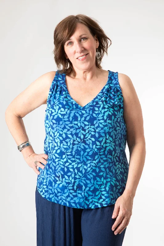 Kali Batik Keyhole Tank teal tank top