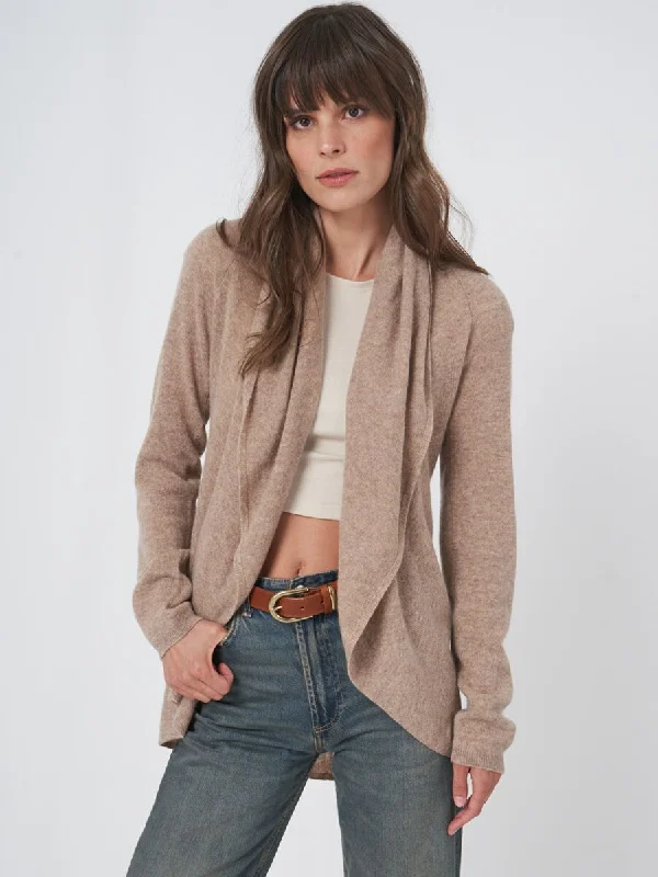 Taupe Shawl Cashmere Cardigan Satin Fabric Silk Fabric Chiffon Fabric