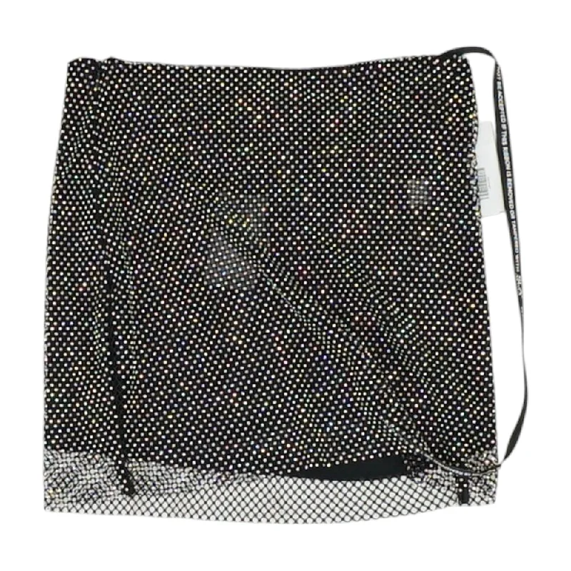 Black Misc Mini Skirt high slit skirt