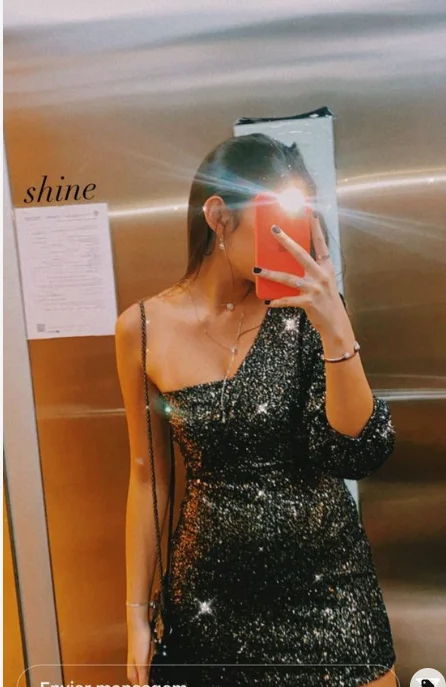 One Sleeves Short Party Dress Black Homeming Dress  C2386 Boat Neckline Classic