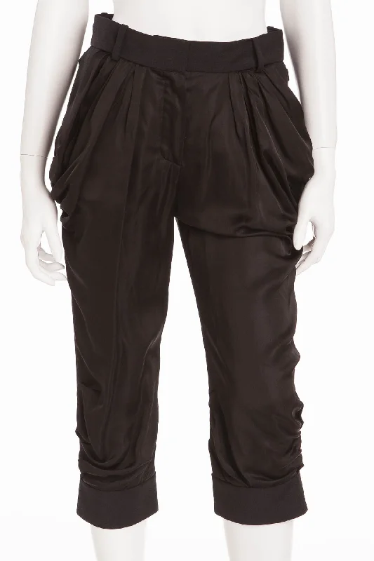 Louis Vuitton - Black Satin Front Capri Pants - FR 38 Comfortable Maternity Pants