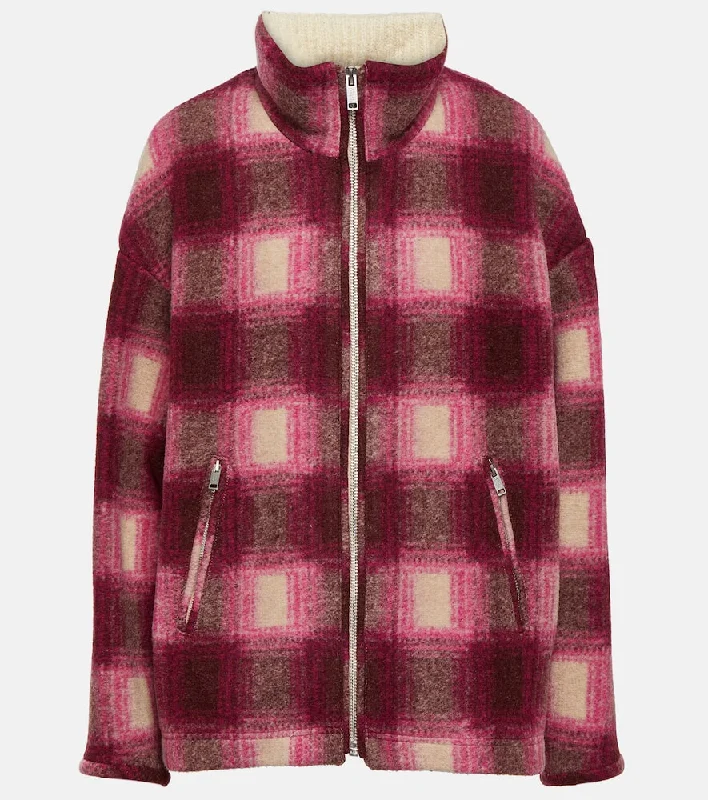 Marant Etoile Giovany checked wool-blend jacket Fitted Jacket Loose Jacket Oversized Jacket