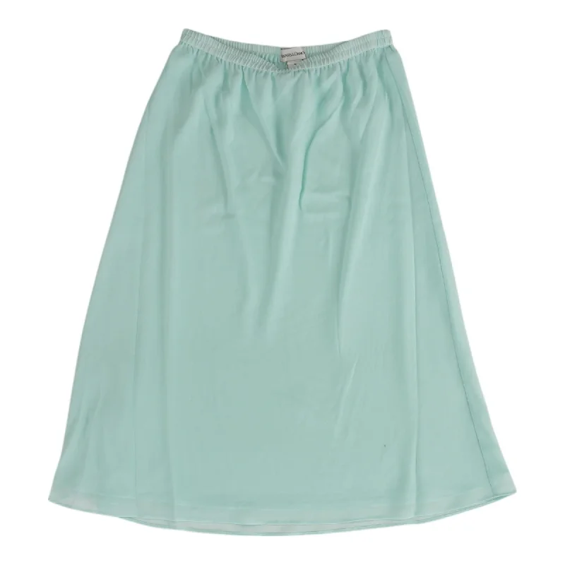 Green Solid Midi Skirt leather skirt sleek