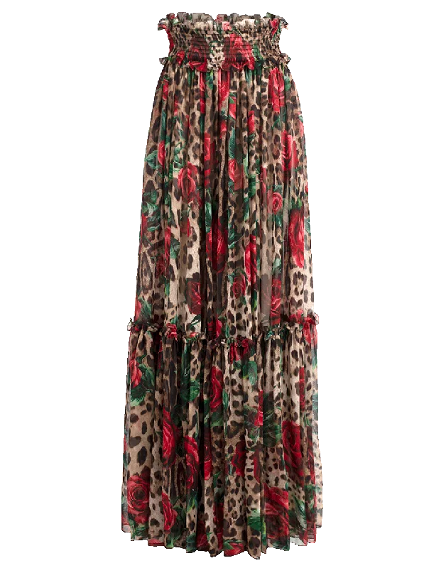 Leopard Print  Pull On Pant Relaxed Linen Pants