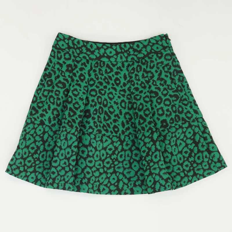 Green Animal Print Mini Skirt silk skirt luxurious