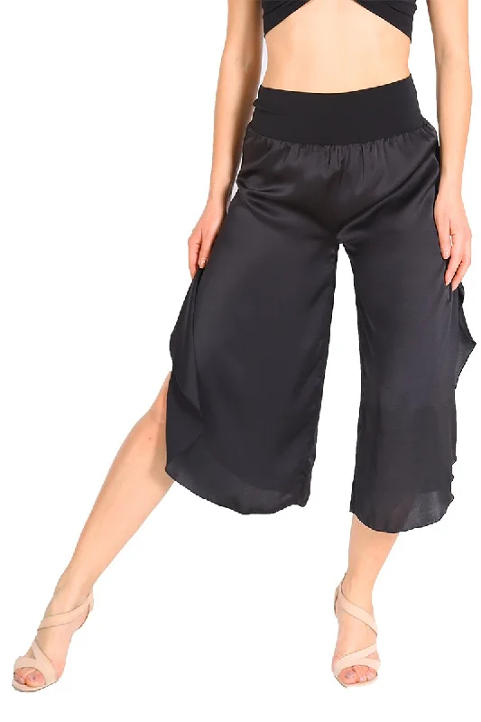 Silk-touch Satin Tango Pants High-Waist Jeans