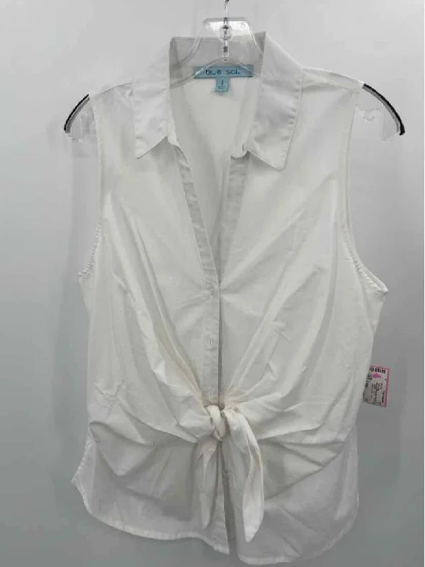 Pre-Owned Blue Sol White Size Large Tank Top black tank top