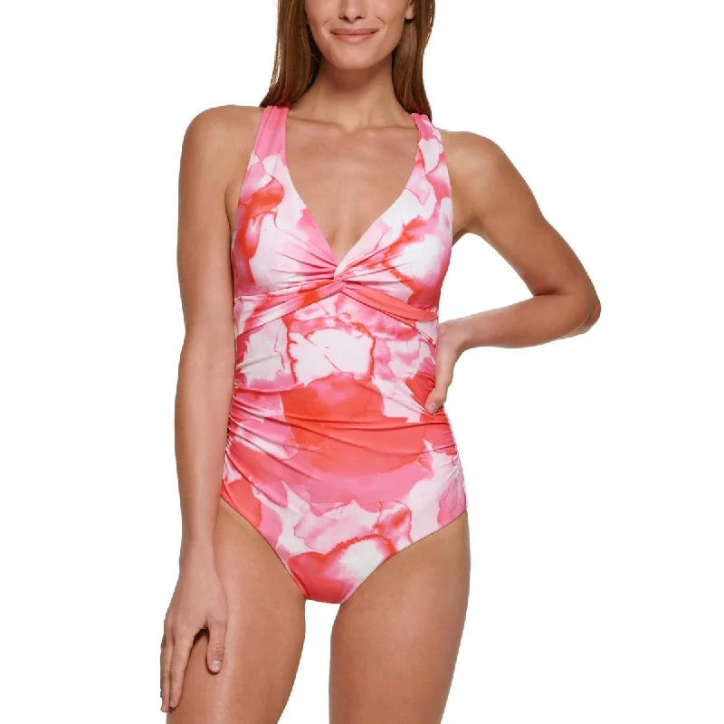 Calvin Klein Womens Tie-Dye Nylon One-Piece Swimsuit Sporty Swimwear Bottoms