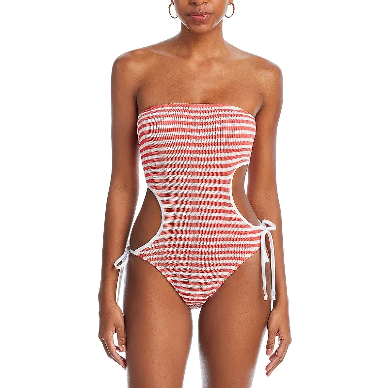 Cleonie Womens Seadream Maillot Ribbed Nylon One-Piece Swimsuit Comfortable Tankini Set