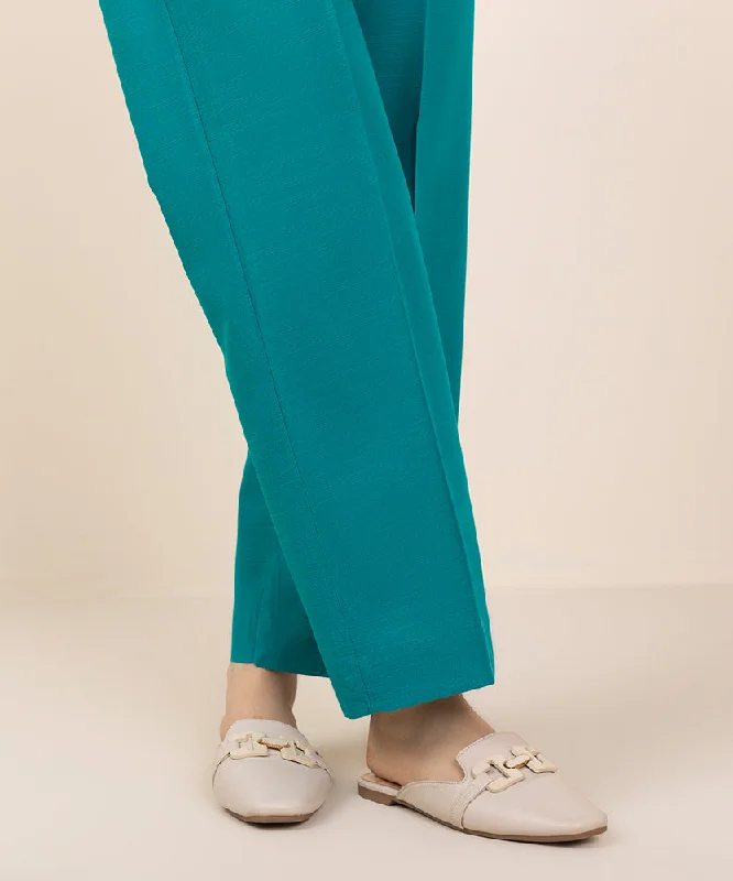 Solid Khaddar Straight Pants Soft Wool Pants