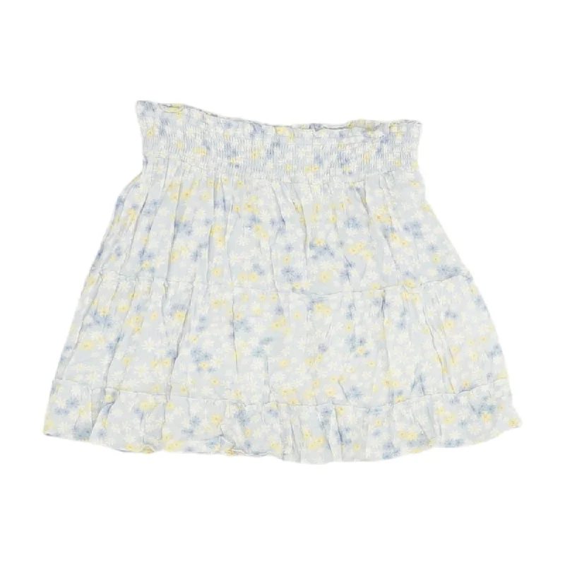 Blue Floral Mini Skirt vintage skirt charm