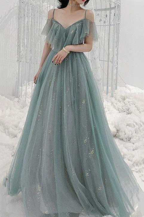 Beautiful A Line Long Spaghetti Straps Prom Dress Evening Party Dress OK1167 Shift Classic Vintage Beautiful A Line Long Spaghetti Straps Prom Dress Evening Party Dress OK1167 Shift Classic Vintage