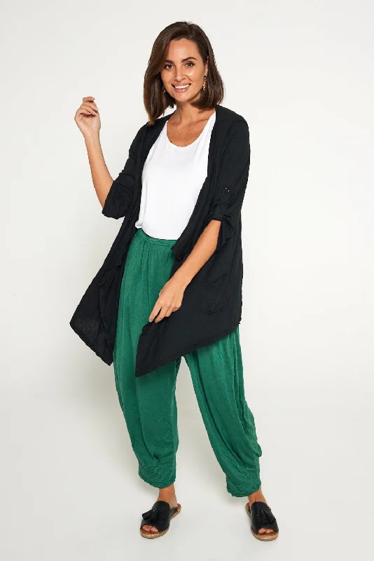 Teegan Crush Cardigan - Black Oversized Loose Flowy