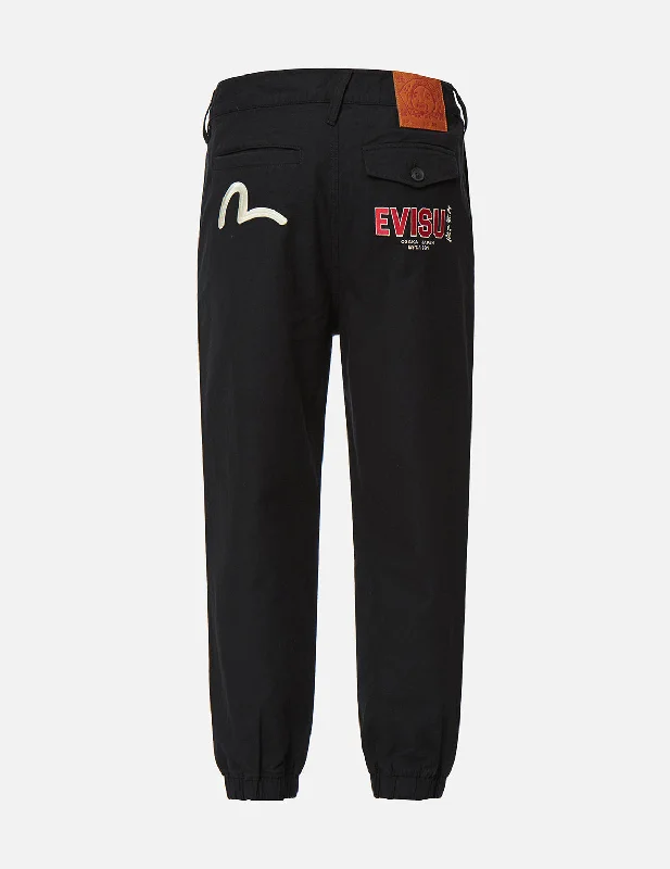 Seagull and Logo Embroidery Woven Jogger Pants Lightweight Jogger Pants