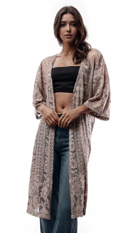 O182839 Women Cardigan Houndstooth Herringbone Solid