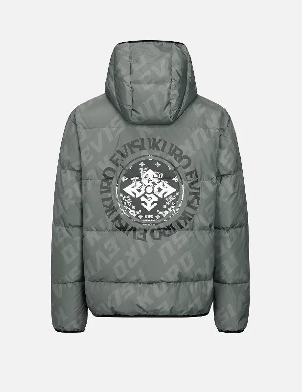 Monogram Print Relaxed Down Jacket Satin Jacket Silk Jacket Chiffon Jacket