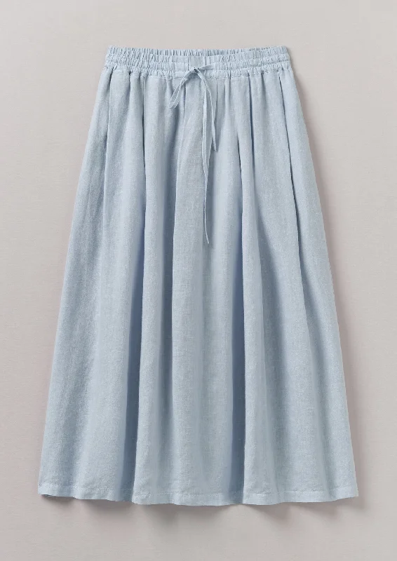 Garment Dyed Linen Skirt | Egg Blue silk skirt sleek