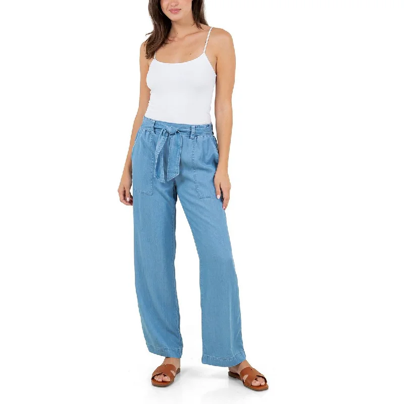 Fever Womens Lightweight  Wide Leg Pants High-Waist Trousers