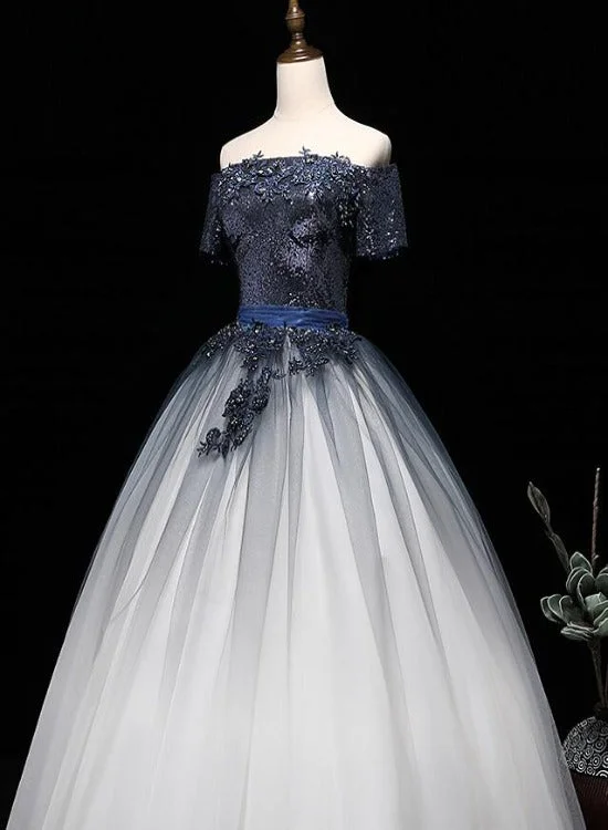 Beautiful Gradient Sequins and Tulle Long Party Dress, Blue Evening Dress Sweet 16 Gowns Tunics Prom sequined Beautiful Gradient Sequins and Tulle Long Party Dress, Blue Evening Dress Sweet 16 Gowns Tunics Prom sequined