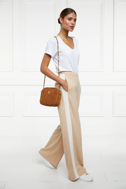 Wide Leg Pant in Camel Comfortable Denim Leggings