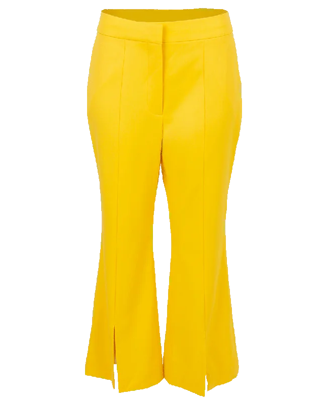 Tropical Wool Bell Crop Pant Casual Track Pants