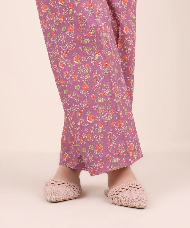 Printed Cambric Straight Pants Classic Cropped Pants