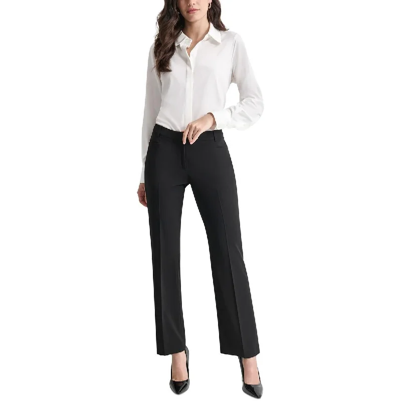 DKNY Womens Petites Pocket  Flared Pants Classic Stretch Pants