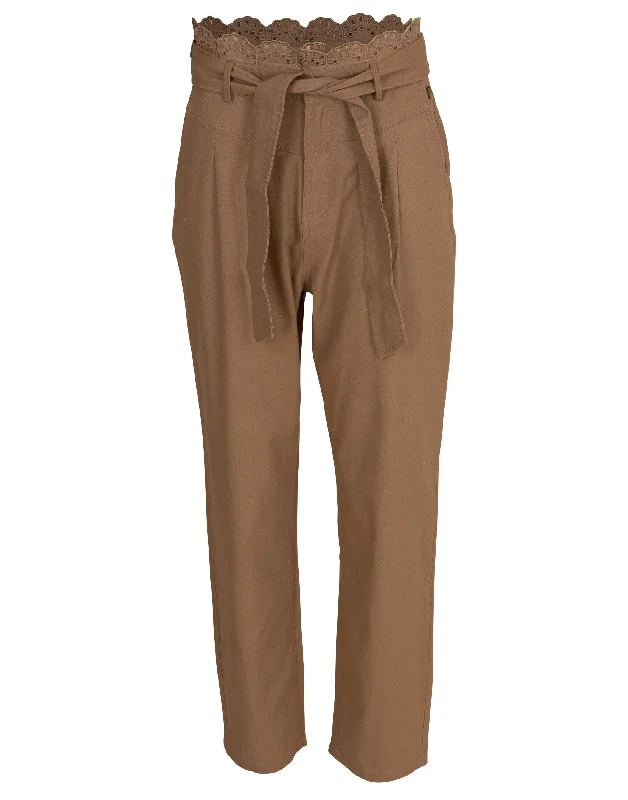 Macrame Trim Pant Formal Dress Pants