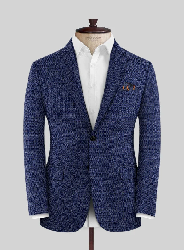 Reda Arijo Royal Blue Wool jacket Satin Jacket Silk Jacket Chiffon Jacket