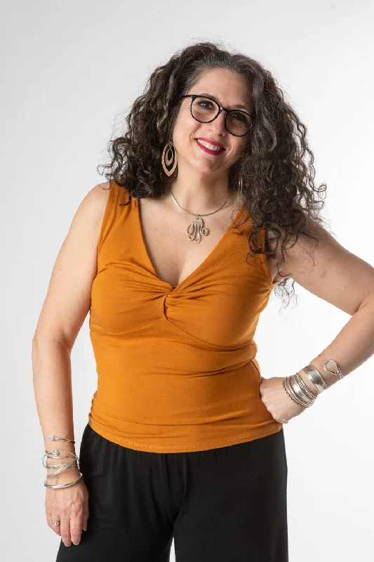Twist Front Tank Top relaxed fit tank
