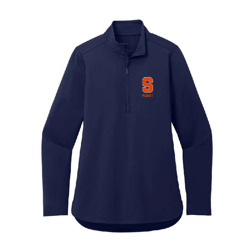 Syracuse - NCAA Women's Rowing : Antonia Pichott - Women's Premium Quarter Zip Jacket Knit Fabric Woven Fabric Fleece Fabric