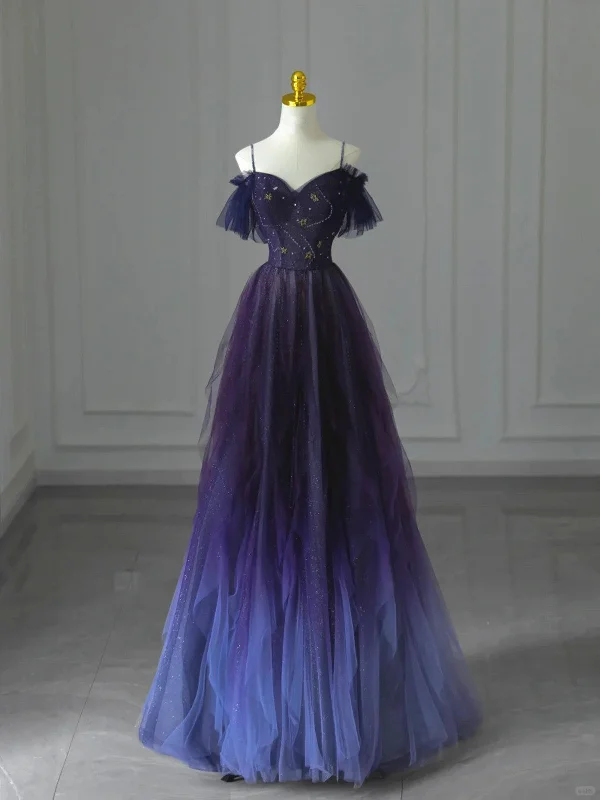 A-line Tulle Straps Gradient Sweetheart Party Dress, Beaded Long Prom Dress Tunics Canvas sturdy A-line Tulle Straps Gradient Sweetheart Party Dress, Beaded Long Prom Dress Tunics Canvas sturdy