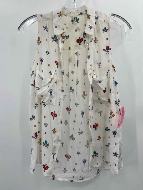 Pre-Owned Stradivarius White Size Small Tank Top glitter tank top